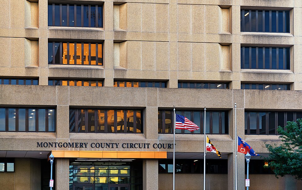 Montgomery County Circuit Court building in Rockville, Maryland.