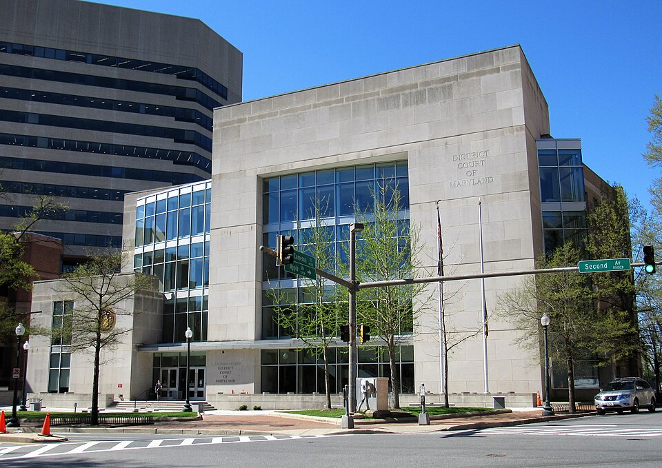 District court building in Silver Spring, Maryland.